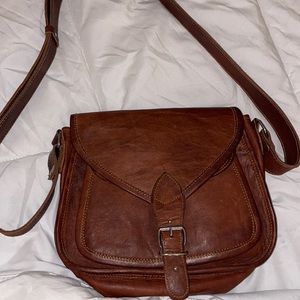 Genuine leather satchel purse